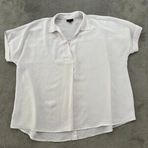 J. Jill Wearever Collection White Blouse Women's XL Minimalist Capsule Top Shirt